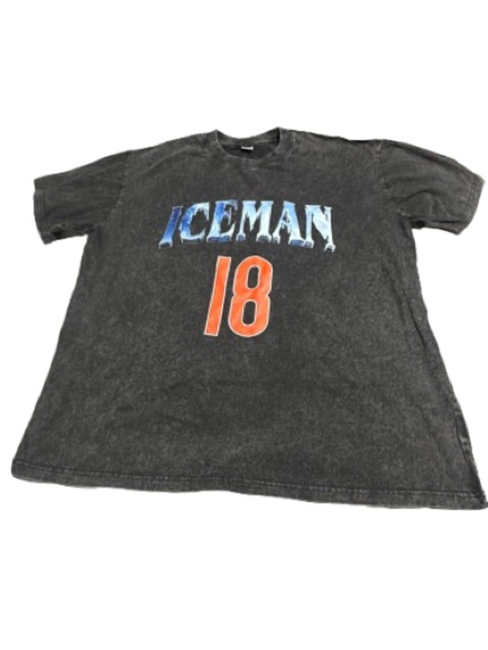ICEMAN 18 Graphic Tee - Black with Blue & Orange Print